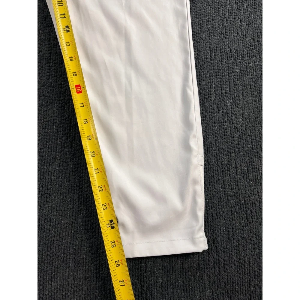 Primo Men White Golf Joggers Size 34 Short Tapered Performance Pants Zipper Cuff